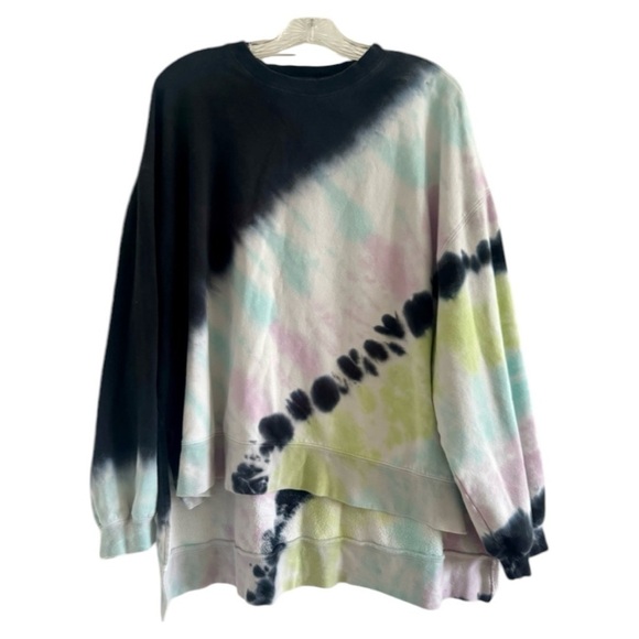 ELECTRIC & ROSE Women’s Neil Tie Dye Sweatshirt Cloud/Azulejo/Peony-Size M - Picture 1 of 6